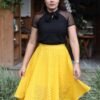Saia Heloisa godê de renda amarelo gema - Imagem 4