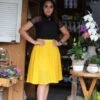 Saia Heloisa godê de renda amarelo gema - Imagem 2