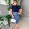 Saia Dalila Jeans Estampada - Imagem 4
