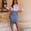 Saia Dalila Jeans Estampada - Imagem 10