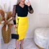 Saia Mariana Amarelo Gema c/ Botões - Imagem 4